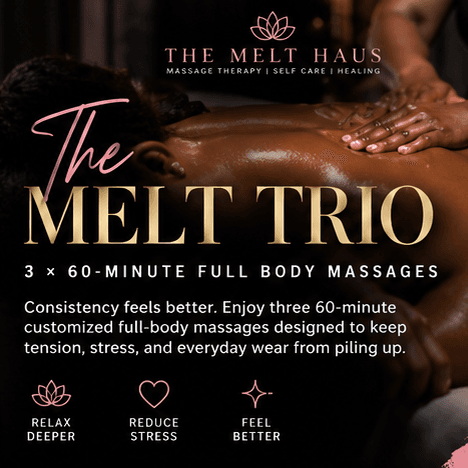 3 x 60- Min Full body Massage at The Melt Haus in Catonsville, MD